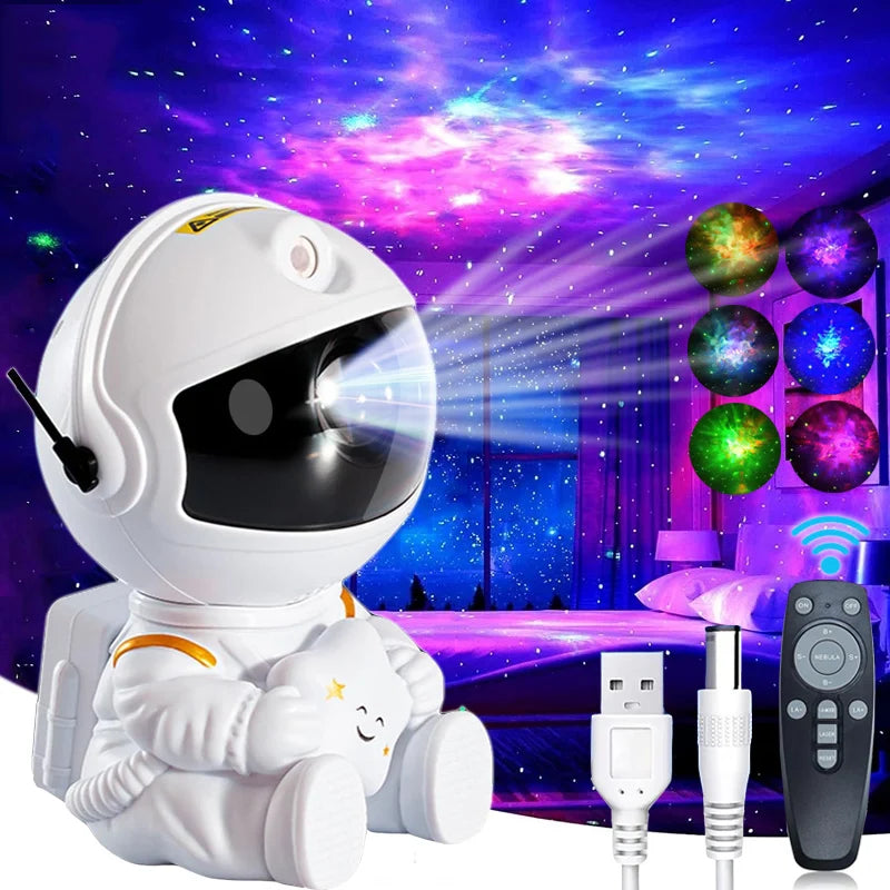 Projetor Astronauta Galaxy - Coloque uma Galáxia no seu Quarto!